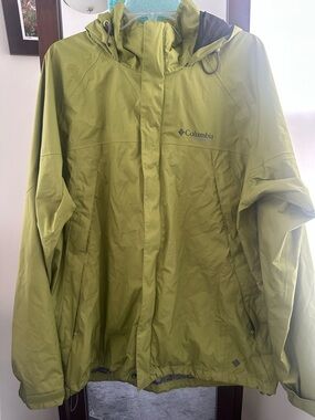 Columbia Lime Green Hooded Waterproof Ski Jacket